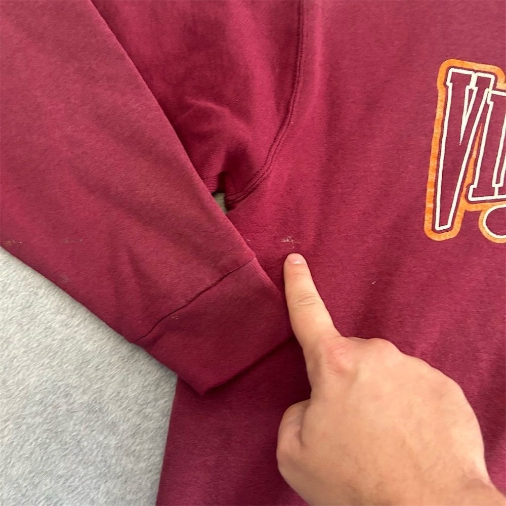 Vintage Virginia Tech‎ Sweater Mens XL Maroon Hokies 1999 Perfect Season 90s - Picture 7 of 11